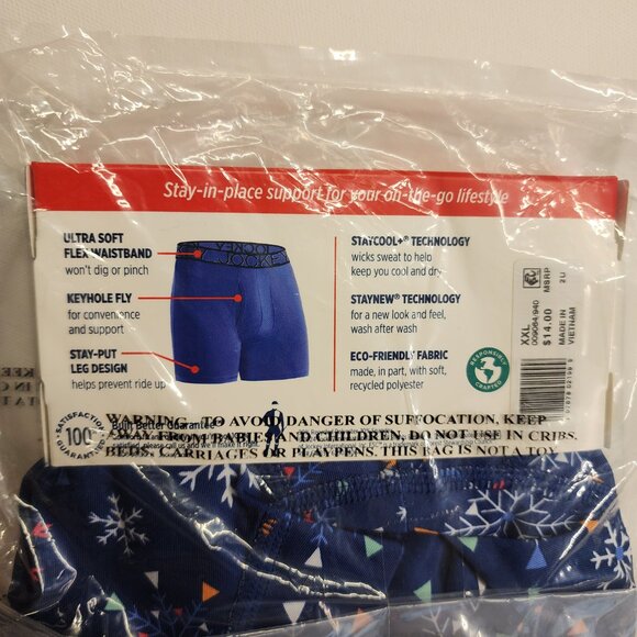 Jockey Stretch Staycool Active Holiday Snowflake Boxer Brief - XXL - Picture 4 of 4